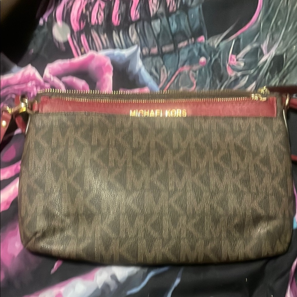 Michael Kors Pink and Cream Clutch